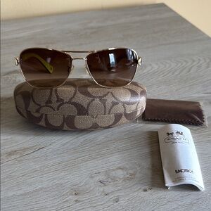 Coach Caroline Brown Aviator Sunglasses